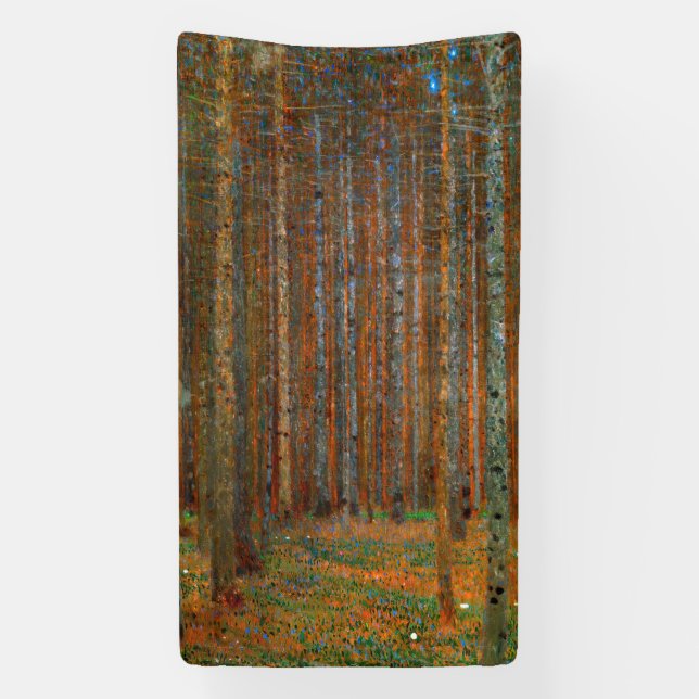 Banderoles Gustav Klimt - Forêt de pins de Tannenwald (Verticale)