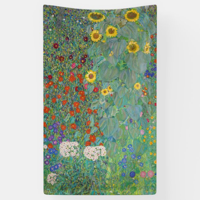 Banderoles Gustav Klimt - Jardin de campagne avec tournesols (Vertical)