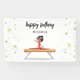 Banderoles Gymnastique afro-américaine mignonne Anniversaire