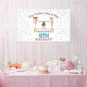 Banderoles Gymnastique Enfants Fille Anniversaire Thème de fê