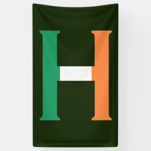 Banderoles H Monogramme superposé sur le drapeau irlandais (v