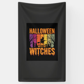 Banderoles Halloween Avec Mes Sorcières Rétro Coucher De Sole