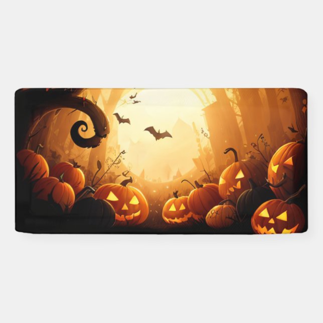 Banderoles Halloween/chauve-souris/Citrouille/automne (Horizontal)