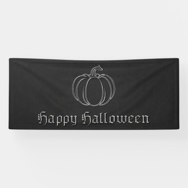 Banderoles Halloween Citrouille en argent (Horizontal)