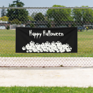 Banderoles Halloween crânes blancs noirs empiler texte person