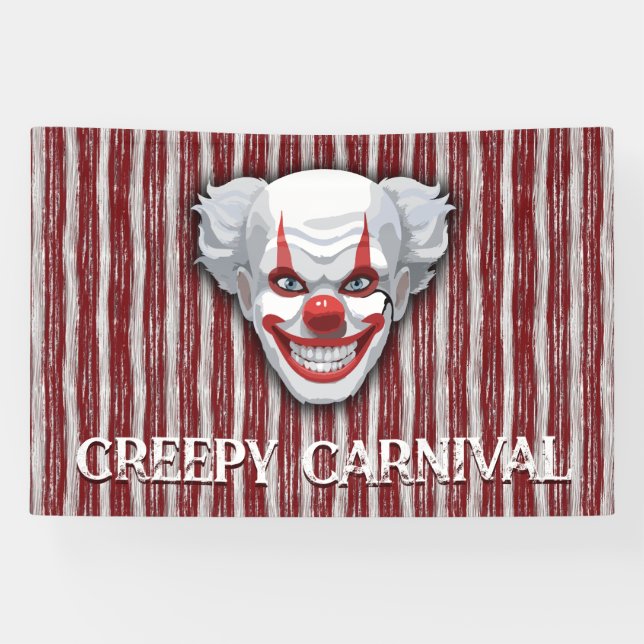 Banderoles Halloween du Carnaval de Clown déplaisant (Horizontal)