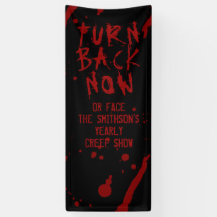Banderoles Halloween Faites Demi-tour Maintenant Tache de San