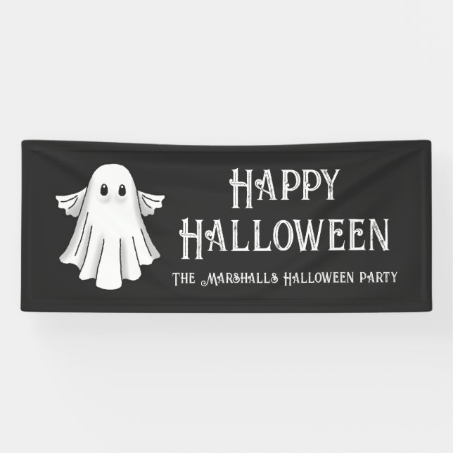 Banderoles Halloween fantôme éffrayant (Horizontal)
