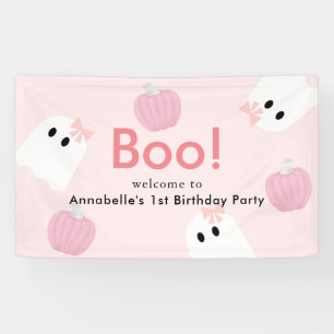 Banderoles Halloween Fille Fantôme Citrouille rose Anniversai