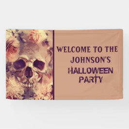 Banderoles Halloween flippante au crâne floral