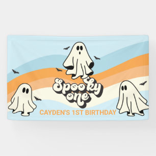 Banderoles Halloween Ghost Retro Éffrayant Un bleu