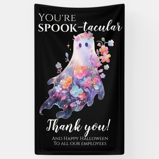 Banderoles Halloween Merci employé (Vertical)