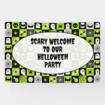 HALLOWEEN - Motif - Icônes Noir Vert