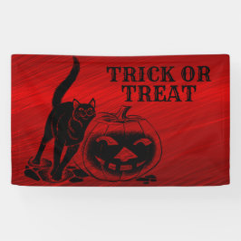 Banderoles Halloween Parti mal noir Chat Citrouille rouge peu