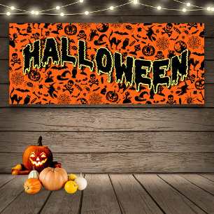 Banderoles Halloween Party Happy Halloween typographie éffray