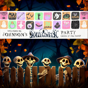 Banderoles Halloween Party Pastel Halloween Décor Bienvenue