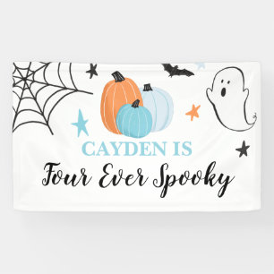 Banderoles Halloween Quatre citrouilles Éffrayants 4e anniver