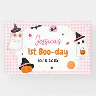 Banderoles Halloween rose mignon Fantôme 1er anniversaire