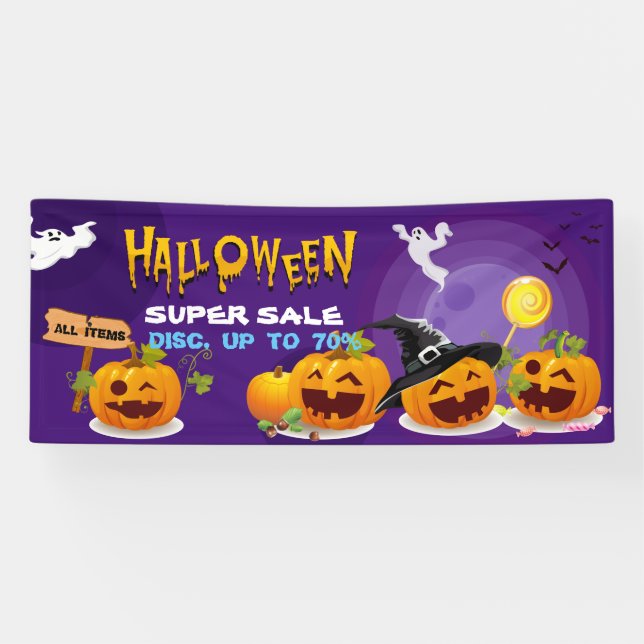Banderoles Halloween Super Sale Promotion Banner  (Horizontal)