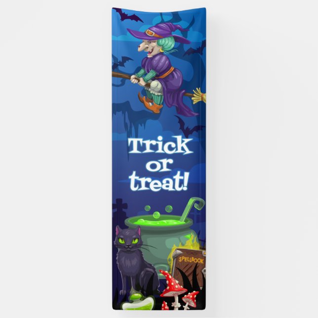 Banderoles Halloween - Tricoter ou traiter (Vertical)