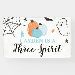 Banderoles Halloween Trois Esprits citrouilles bleues 3e anni