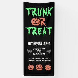 Banderoles Halloween Trunk Ou Treat Citrouille Communauté Ex