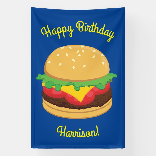Banderoles Hamburger Anniversaire de fête Burger (Verticale)