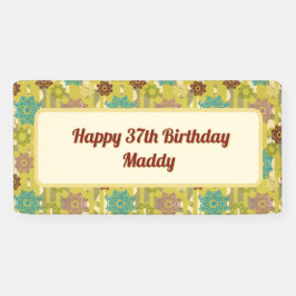 Banderoles Happy Any Age Birthday Urban Floral Pattern