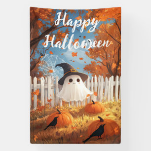 Banderoles Happy Halloween mignon fantôme et Citrouille