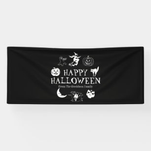 Banderoles Happy Halloween nom personnalisé décoration éffray
