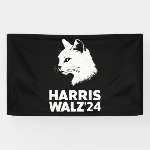 Banderoles Harris Waltz 2024 Élection Drôle Chat Kamala Tim