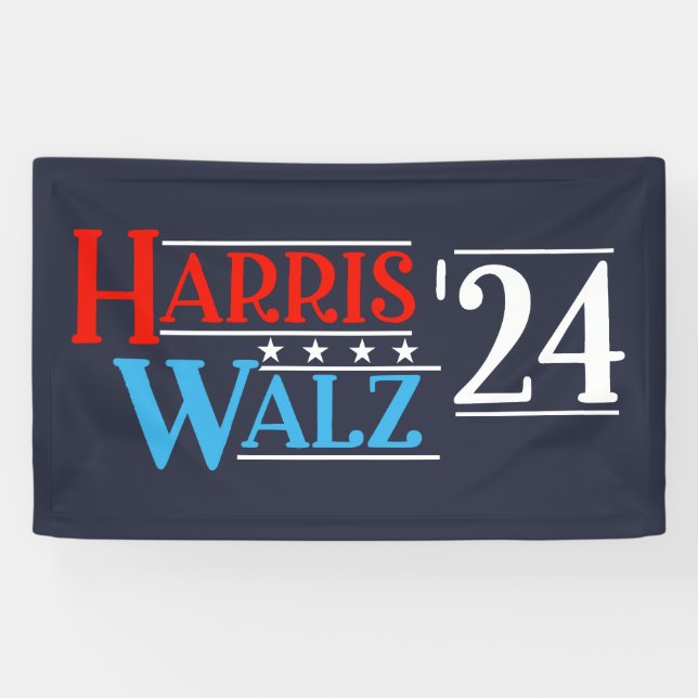 Banderoles Harris Walz 2024 pour le président (Horizontal)