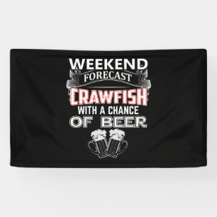 Banderoles Heekend Prévision Crawfish Avec Un Crawfish Bièr