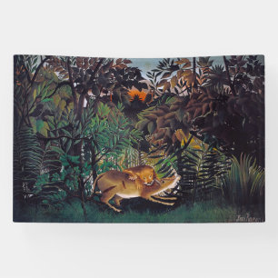 Banderoles Henri Rousseau - Le lion affamé