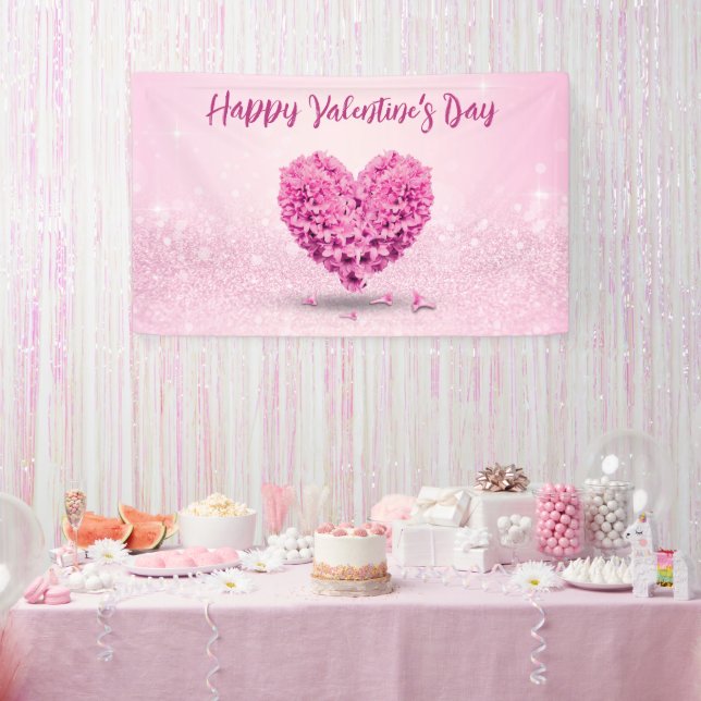 Banderoles Heureuse Sainte-Valentin Rose Hyacinth Lovely Hear (Fête)