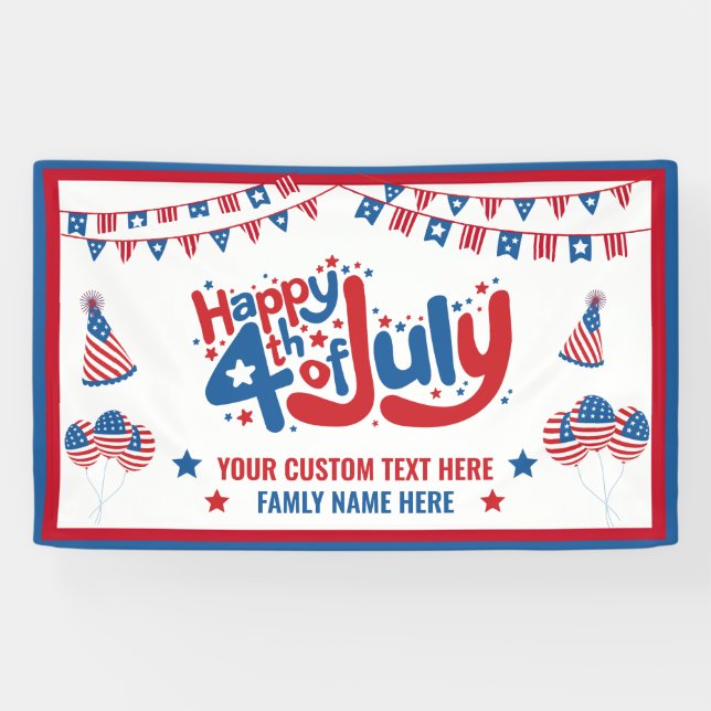 BANDEROLES HEUREUX 4 JUILLET BANNER (Horizontal)