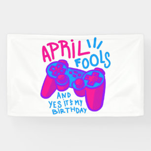 Banderoles heureux April Fools Day gamer anniversaire