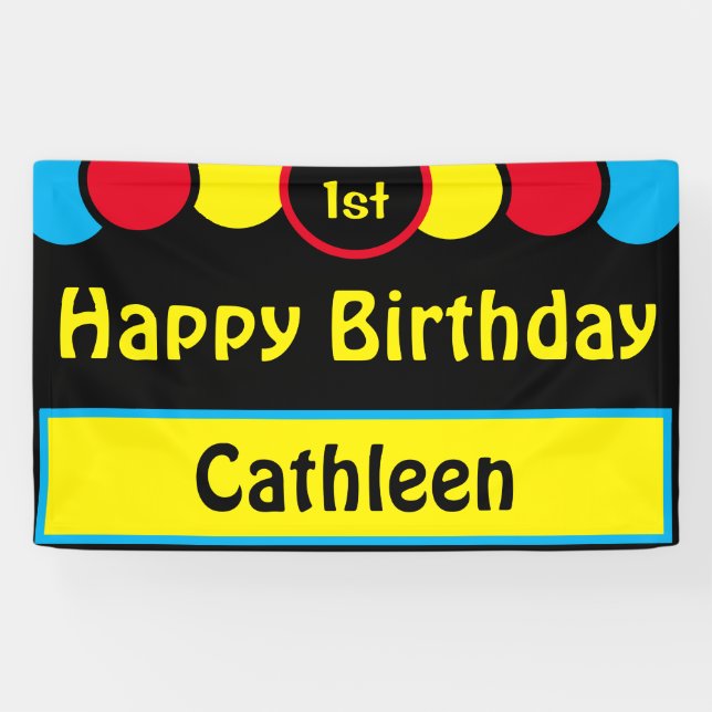 Banderoles Heureux! st Anniversaire Cathleen (Horizontal)