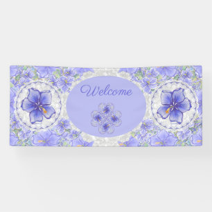 Banderoles Hibiscus & dentelle BLEU