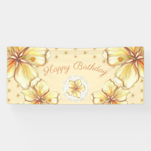 Banderoles Hibiscus & dentelle JAUNE