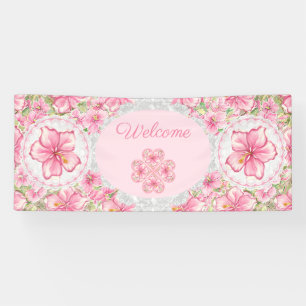 Banderoles Hibiscus & dentelle PINK
