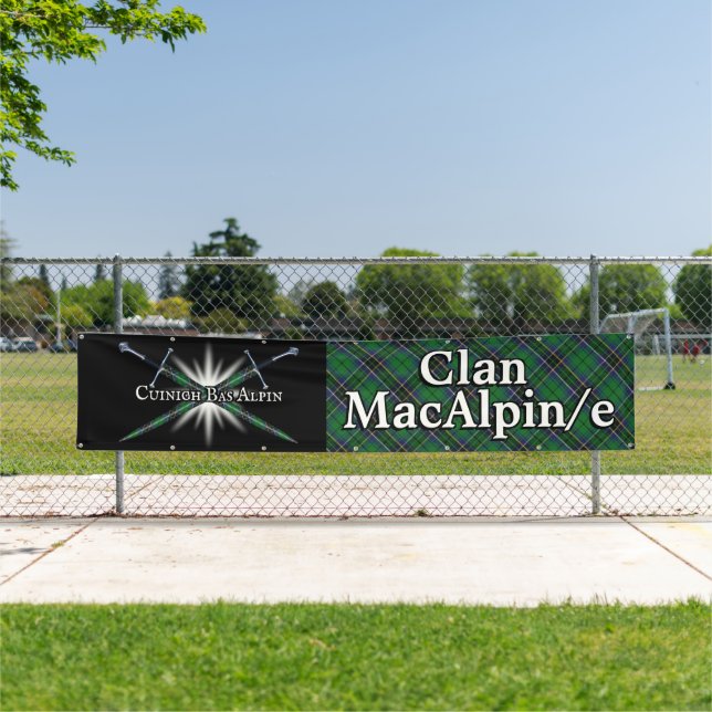 Banderoles Highland Festival Clan MacAlpine Tente Tartan (En situation)