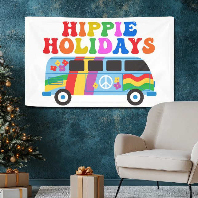 Banderoles Hippie Holidays Cute Retro les années 70 Van Holid (Créateur téléchargé)