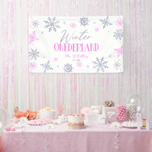 Banderoles Hiver ONE derland Flocon de neige 1er anniversaire
