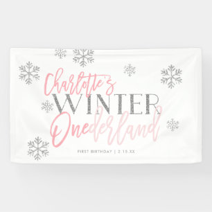 Banderoles Hiver ONE derland Parties scintillant d'argent Pin