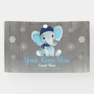 Banderoles Hivernage éléphant arrière-plan NavySnowflakes Ban