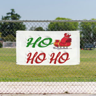 Banderoles Ho Ho Ho Père Noël Sleigh Noël rouge vert