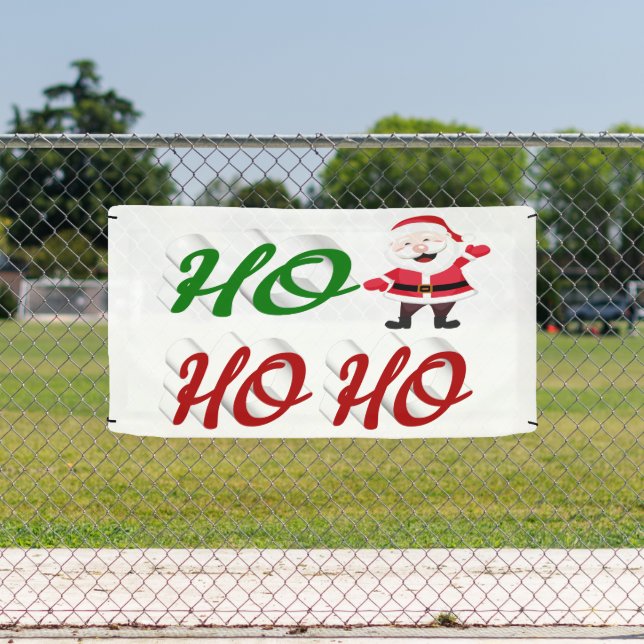 Banderoles Ho Ho Ho Santa Claus Noël rouge vert script (Insitu)