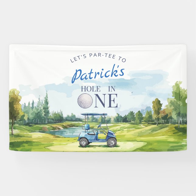Banderoles Hole In One Golf 1st Birthday  (Horizontal)