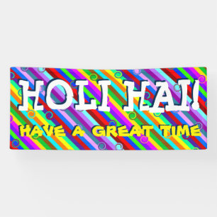 Banderoles HOLI Festival des couleurs - rayures & tourbillons